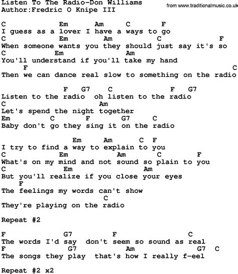 listen to the lyrics|lyrics listen to the radio.